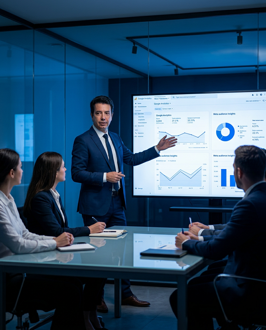 Apresentação em agência de marketing digital A3